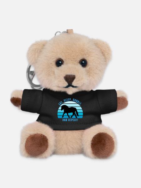 Kaltblut im Trob - Sunset in retro style - Teddy Keyring - black