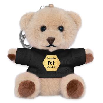 Bienen Waben Gold Honig Natur Klimaschutz Quote - Teddy Schlüsselanhänger - Schwarz - Vorne