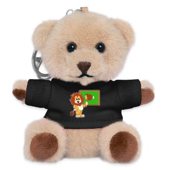 Lion Teacher Pointing Stick School - Teddy Keyring - black - Front