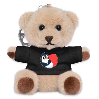 Pinguin Herz - Teddy Schlüsselanhänger - Schwarz - Vorne