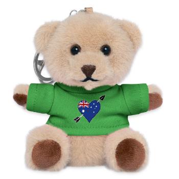 Australien Flagge Herz verliebt - Teddy Schlüsselanhänger - Grün - Vorne