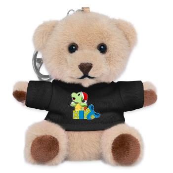 Turtle Christmas Packages - Teddy Keyring - black - Front