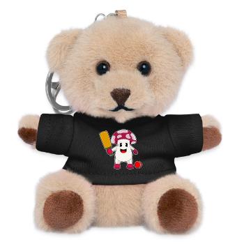 Mushroom Cricket Cricket Bat - Teddy Keyring - black - Front