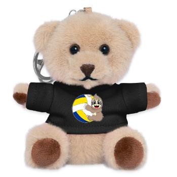 Faultier Volleyballspieler Volleyball - Teddy Schlüsselanhänger - Schwarz - Vorne