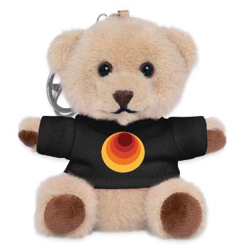 Retro Kreis Polka Dot - Teddy Schlüsselanhänger - Schwarz - Vorne
