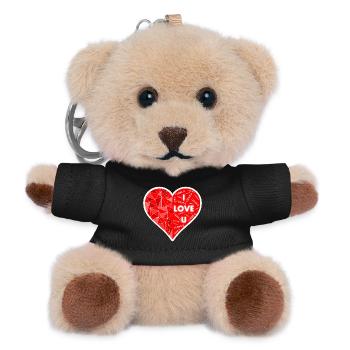 I LOVE U Herz - Teddy Schlüsselanhänger - Schwarz - Vorne