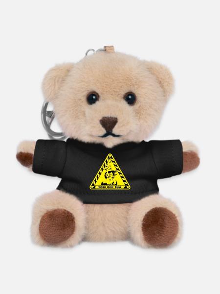 Warnschild für Musikliebhaber - Teddy Schlüsselanhänger - Schwarz