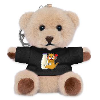 Hund Milch - Teddy Schlüsselanhänger - Schwarz - Vorne