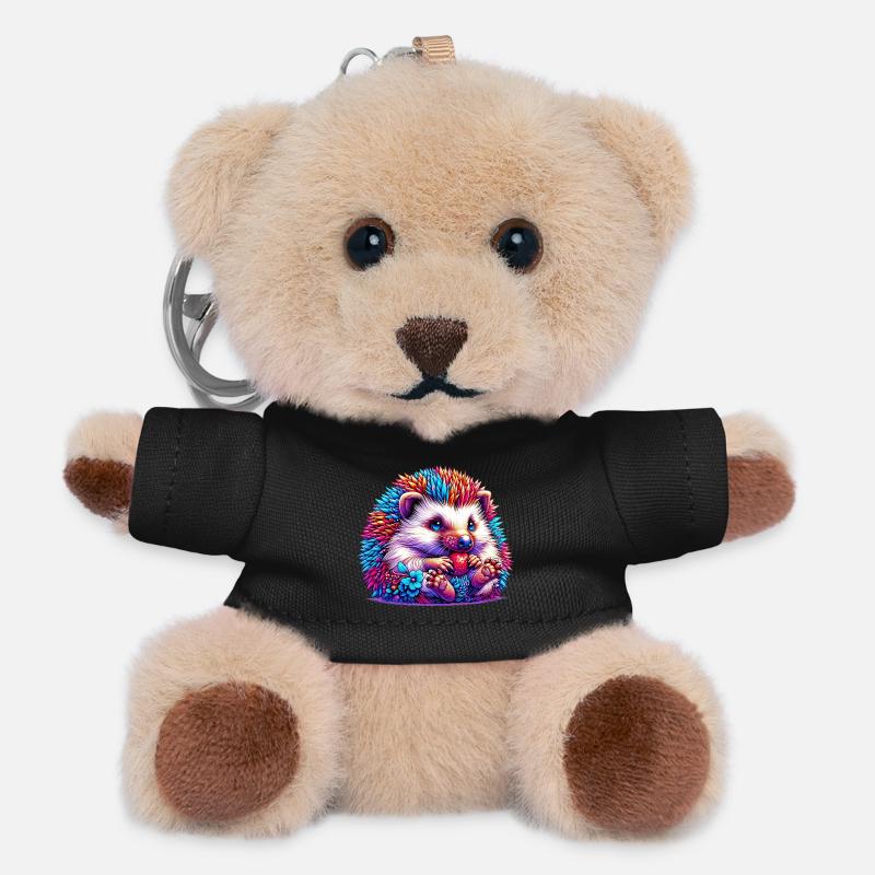 Hedgehog - Teddy Keyring - black
