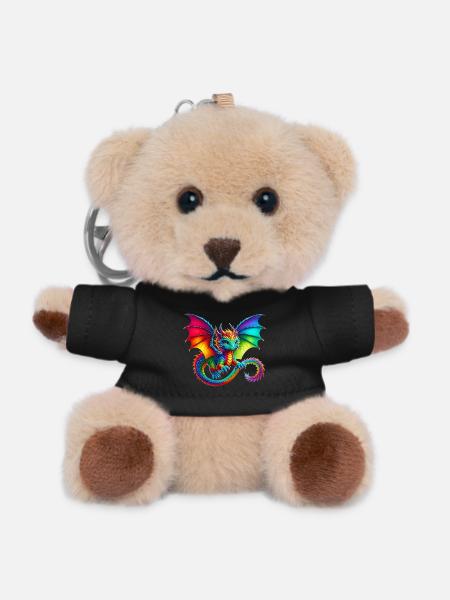 Drache - Teddy Schlüsselanhänger - Schwarz