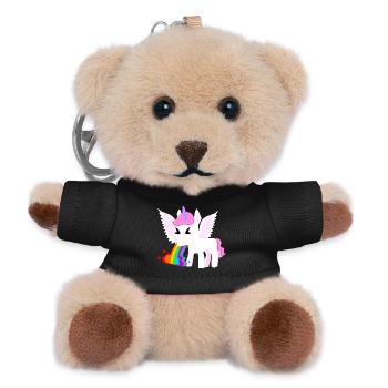 Winged Unicorn - Teddy Keyring - black - Front