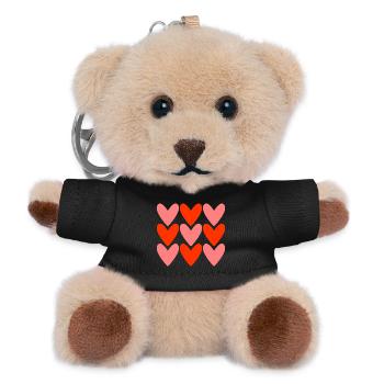 HERZ. PAAR. GERADE VERHEIRATET. Junggesellinnenabschied. VALENTINSTAG. - Teddy Schlüsselanhänger - Schwarz - Vorne