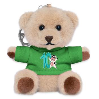 10ème anniversaire motif vache - dix - 10 ans - Porte-clés ourson - vert - Devant