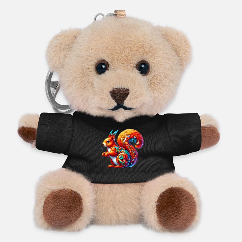 Eichhörnchen - Teddy Schlüsselanhänger - Schwarz