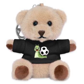 Schnecke Fußballspieler Fußball - Teddy Schlüsselanhänger - Schwarz - Vorne