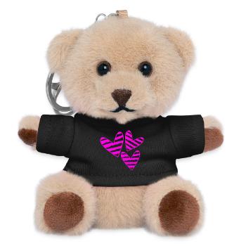VALENTINSTAG. HERZ. ICH LIEBE DICH. ICH LIEBE DICH - Teddy Schlüsselanhänger - Schwarz - Vorne