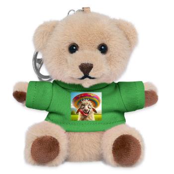 Schaf mit Sombrero - Teddy Schlüsselanhänger - Grün - Vorne