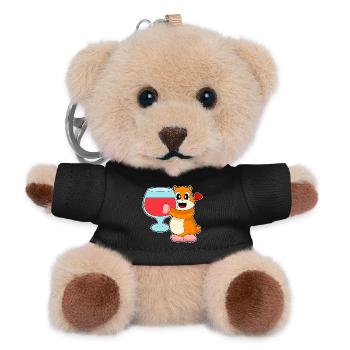 Hamster Rotwein - Teddy Schlüsselanhänger - Schwarz - Vorne