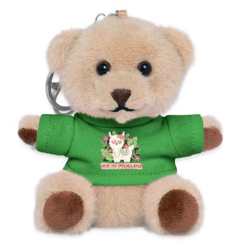 Alpaga lama d’été - Pas mon problème - Porte-clés ourson - vert - Devant