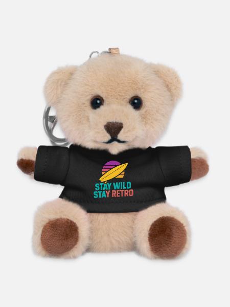 Stay Wild Stay Retro Surf - Teddy Keyring - black