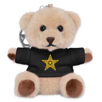 Stilvolle Sternen-Designillustration - Teddy Schlüsselanhänger - Schwarz - Vorne