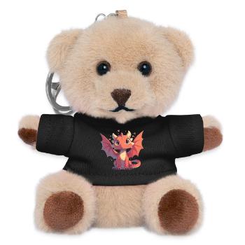 Drachen Drache - Teddy Schlüsselanhänger - Schwarz - Vorne