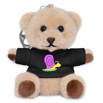 snail shell snail colorful cute silhouette cool - Teddy Keyring - black - Front