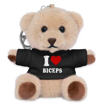 I Love (Heart) Biceps Gym Muscles Arms fitness - Teddy Keyring - black - Front