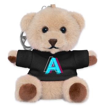 Anfangsbuchstabe A - Teddy Schlüsselanhänger - Schwarz - Vorne