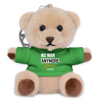 Nein zum Krieg Bleib im Frieden - Teddy Schlüsselanhänger - Grün - Vorne