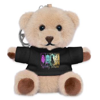 Spooky Season — Ghost & Pumpkin Haunted Vibes - Teddy Keyring - black - Front