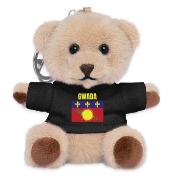 GWADA Guadeloupe flag t-shirt - Teddy Keyring - black - Front