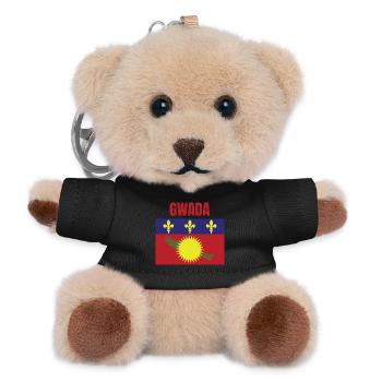 GWADA Guadeloupe flag t-shirt - Teddy Keyring - black - Front