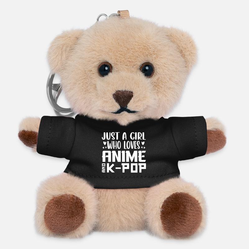 Anime und K-Pop: Mädchenliebe - Teddy Schlüsselanhänger - Schwarz