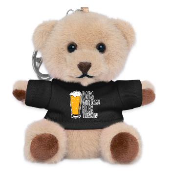 Bin dann mal weg! Papa geht jetzt Bier trinken! - Teddy Schlüsselanhänger - Schwarz - Vorne