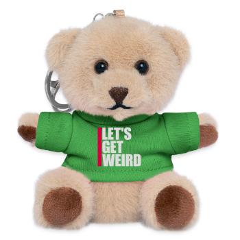 Let's Get Weird Lustiger Party Spruch für Feiern - Teddy Schlüsselanhänger - Grün - Vorne