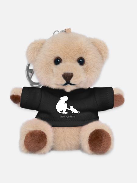 My_best_friend_white - Teddy Keyring - black