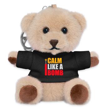 Calm Like Bomb Paradox Irony Humor Explosive Joke - Teddy Keyring - black - Front