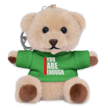 You Are Enough Self Love Motivational Quote - Teddy Keyring - green - Front