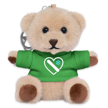 Snowboard Heart Mountain Winter Geschenk - Teddy Schlüsselanhänger - Grün - Vorne