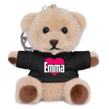 I Love Emma Pink Heart I Love Emma - Teddy Keyring - black - Front
