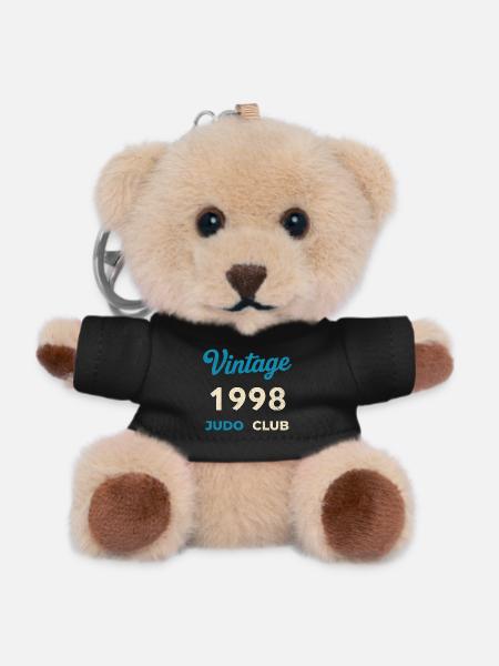 Cadeau vintage 1998 Retro Judo Club Année de naissance - Porte-clés ourson - noir