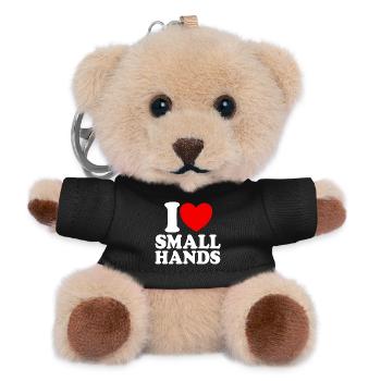 I love little hands (red heart) - Teddy Keyring - black - Front