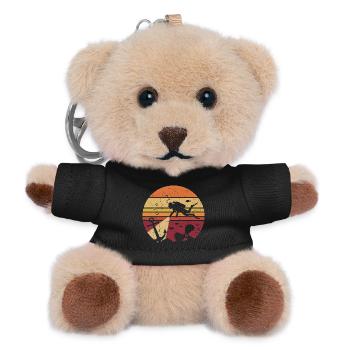 Taucher Retro Sonnenuntergang - Anker & Wrack - Teddy Schlüsselanhänger - Schwarz - Vorne