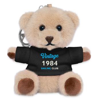 Vintage 1984 – Sailing Club Retro Geburtsjahr - Teddy Schlüsselanhänger - Schwarz - Vorne