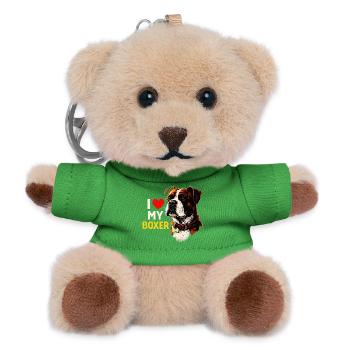 I love my boxer - Teddy Keyring - green - Front