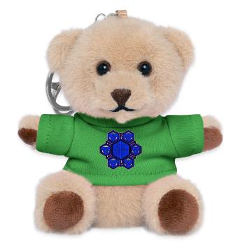 Festival Wear Trance Goa Rave Techno Party Mandala - Teddy Keyring - green - Front