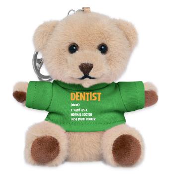 Zahnarzt Humor Typografie - Teddy Schlüsselanhänger - Grün - Vorne