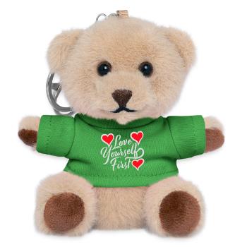 Love Yourself First Self-Love Self-Care - Teddy Keyring - green - Front