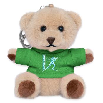 Biathlon Lustig Spruch Skilanglauf - Teddy Schlüsselanhänger - Grün - Vorne